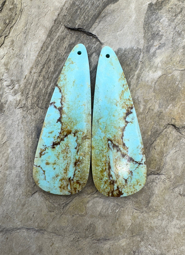 RARE Number 8 Turquoise (Nevada) BIG Matching Earring Slab