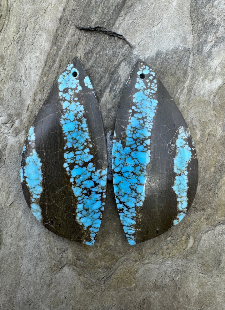 RARE Number 8 Turquoise (Nevada) BIG Matching Earring Slab