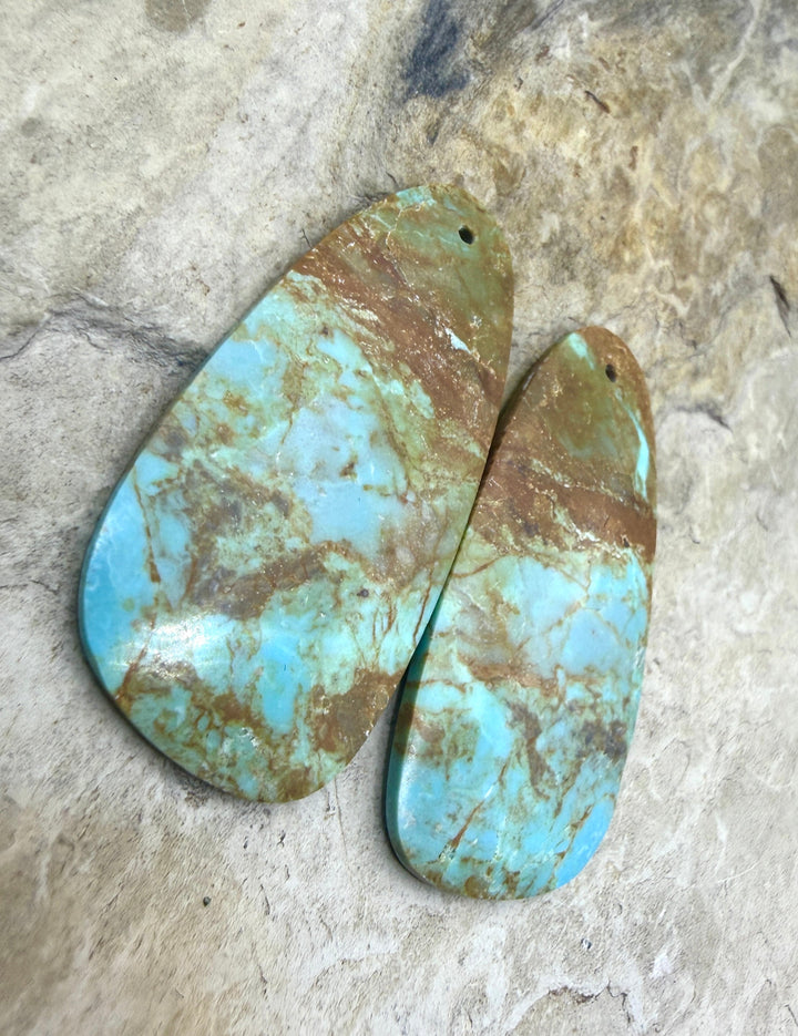 RARE Number 8 Turquoise (Nevada) BIG Matching Earring Slab