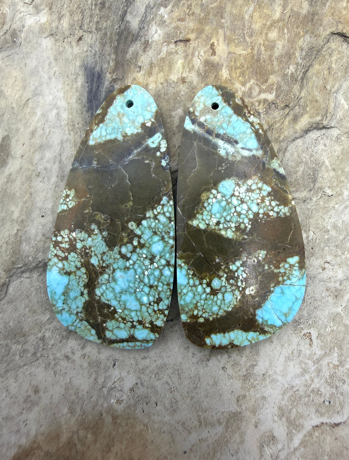 RARE Number 8 Turquoise (Nevada) BIG Matching Earring Slab