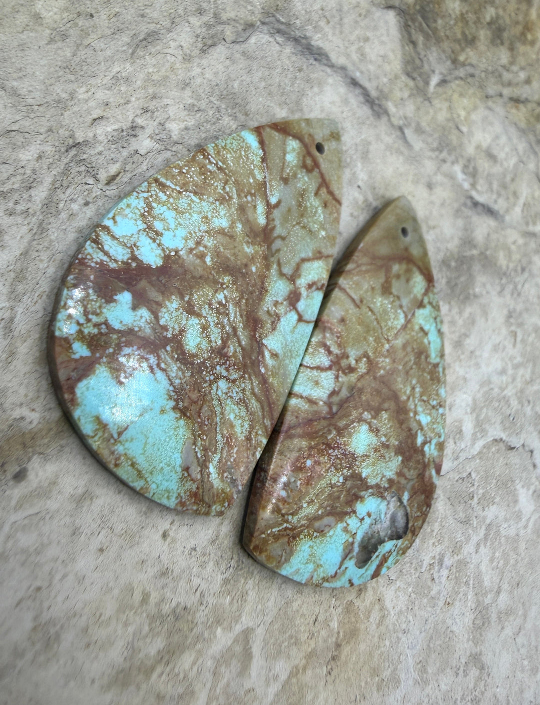 RARE Number 8 Turquoise (Nevada) BIG Matching Earring Slab