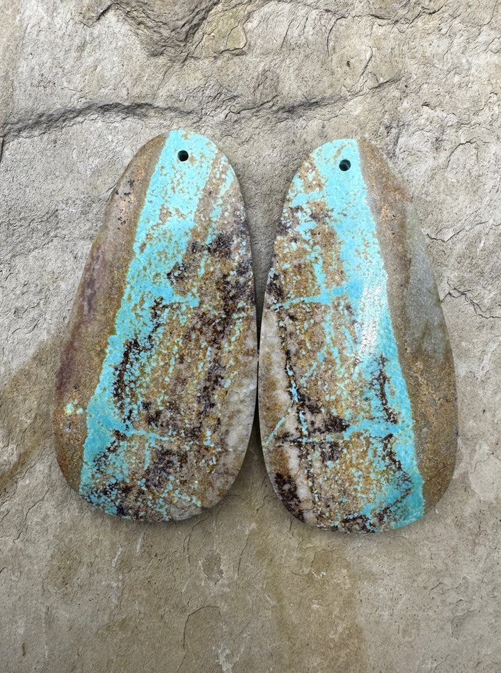 RARE Number 8 Turquoise (Nevada) BIG Matching Earring Slab