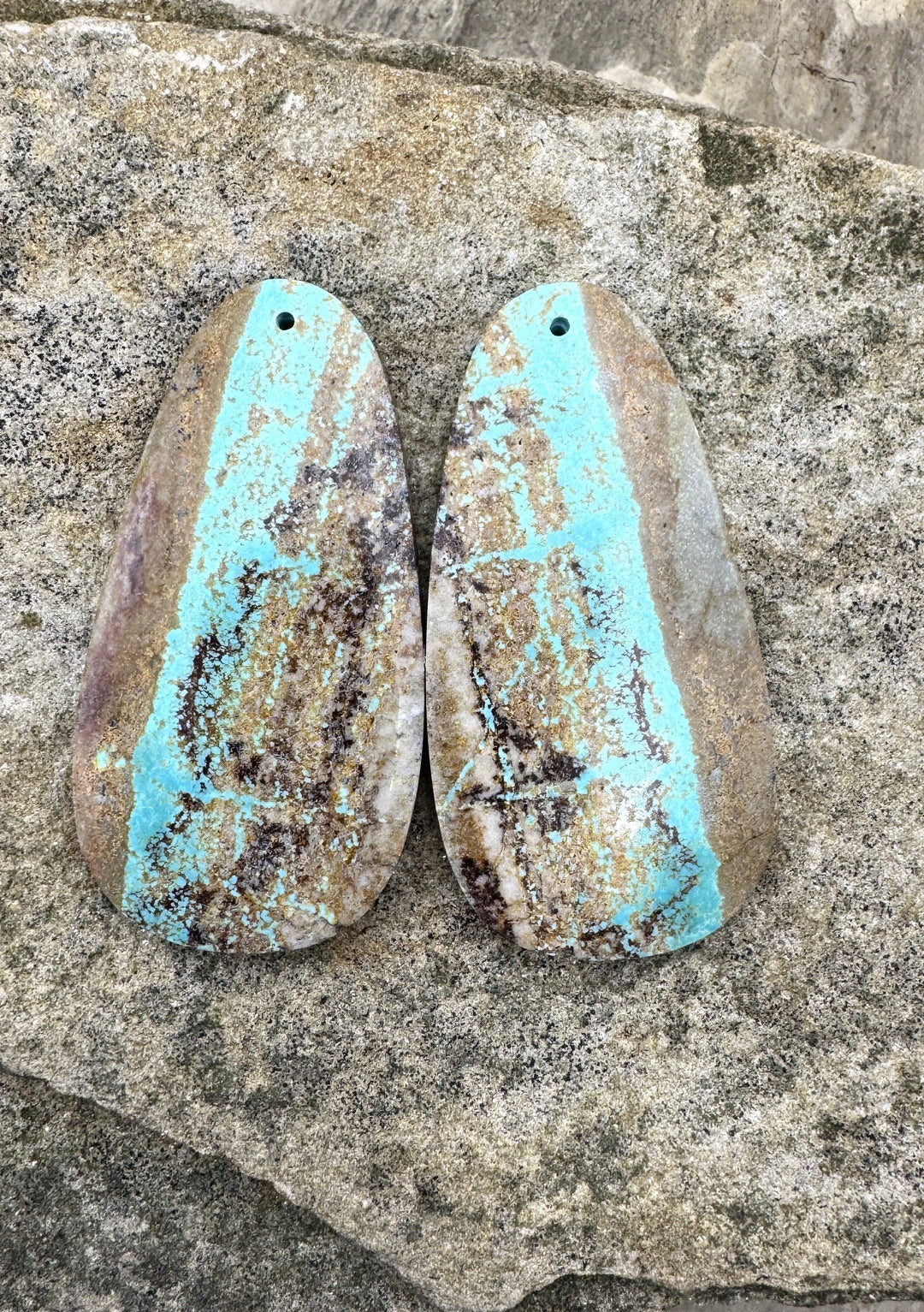 RARE Number 8 Turquoise (Nevada) BIG Matching Earring Slab