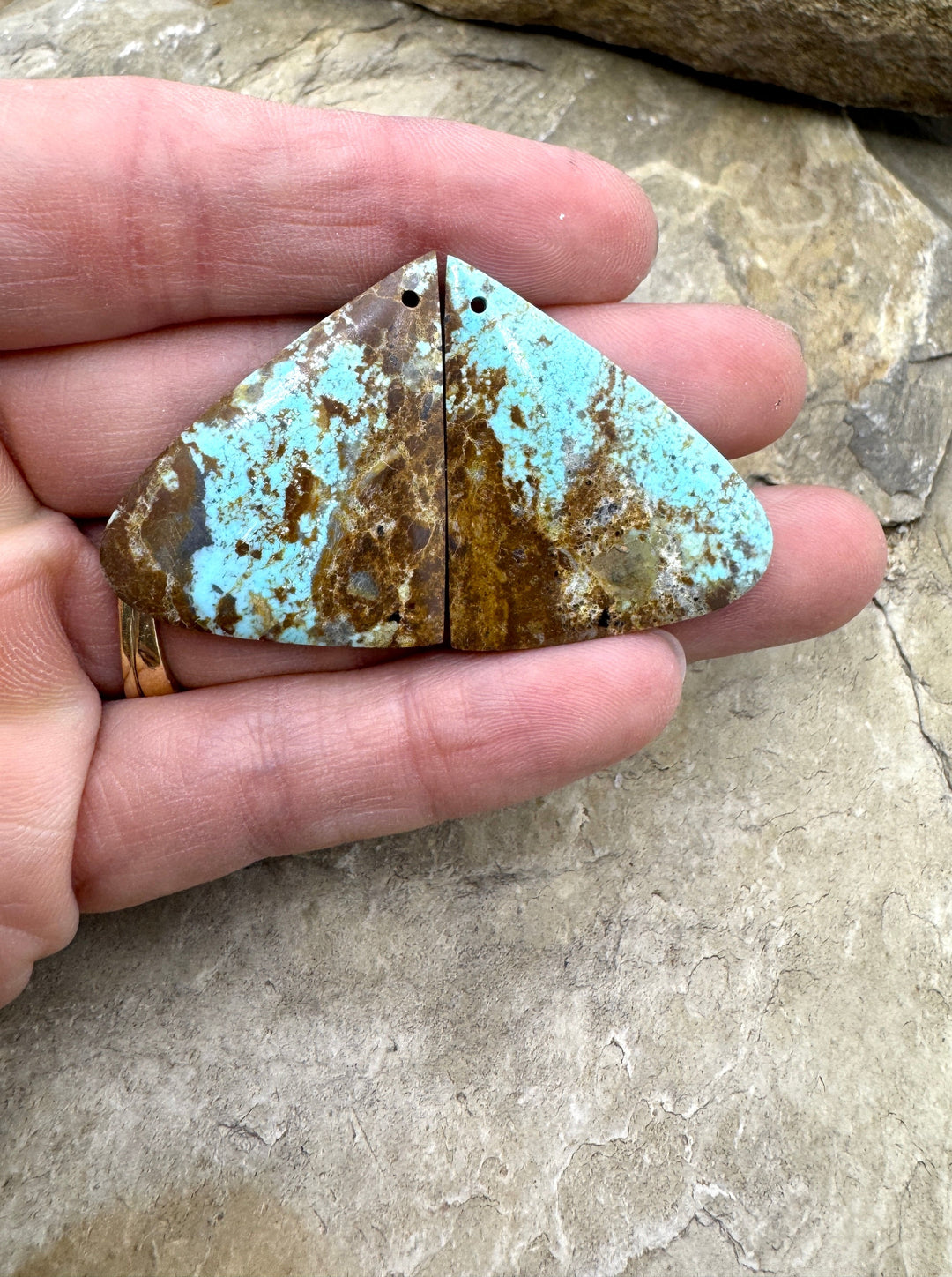 RARE Number 8 Turquoise (Nevada) BIG Matching Earring Slab