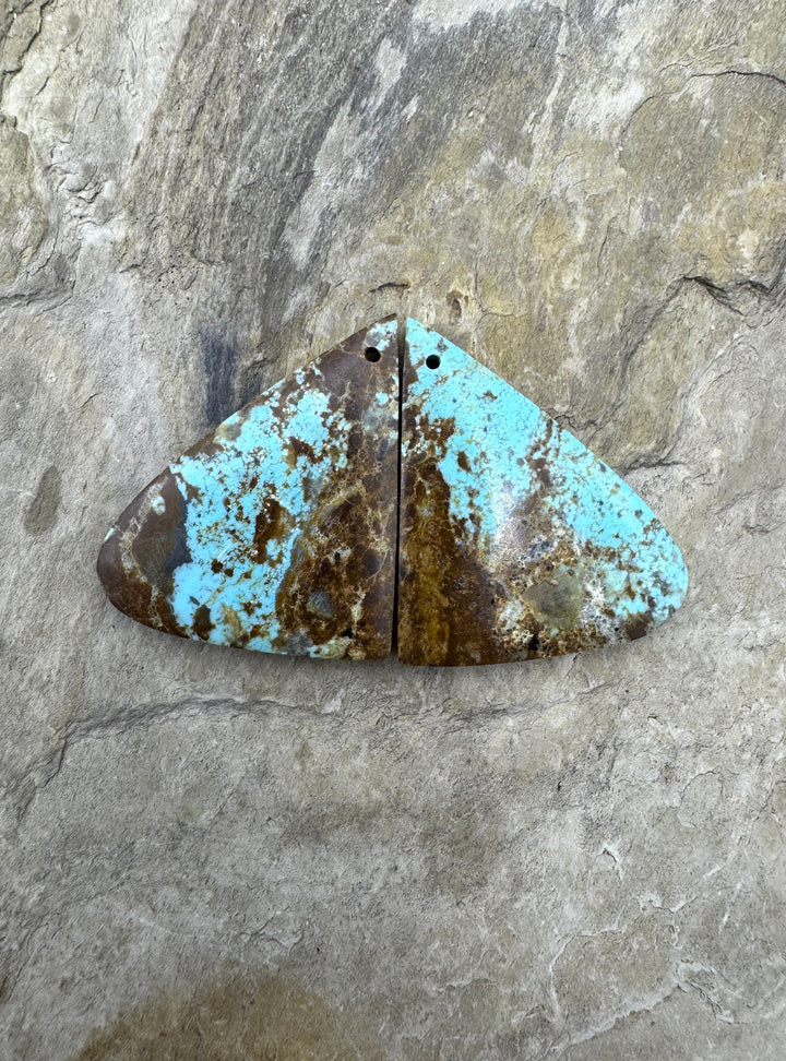 RARE Number 8 Turquoise (Nevada) BIG Matching Earring Slab