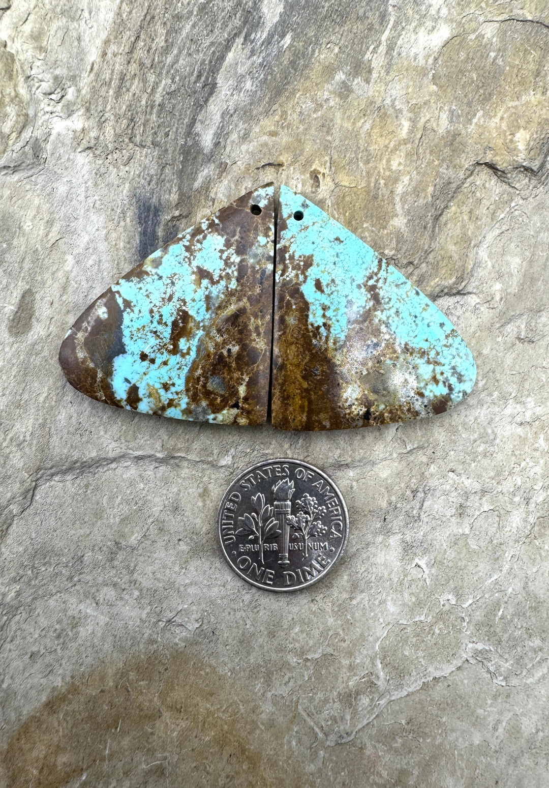 RARE Number 8 Turquoise (Nevada) BIG Matching Earring Slab
