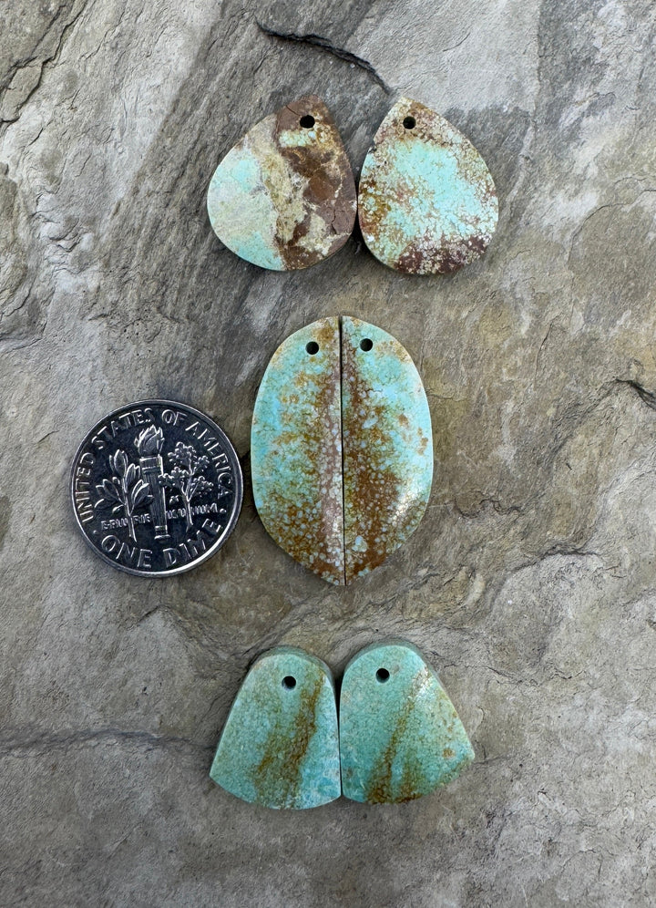 RARE Number 8 Turquoise (Nevada) BIG Matching Earring Slab