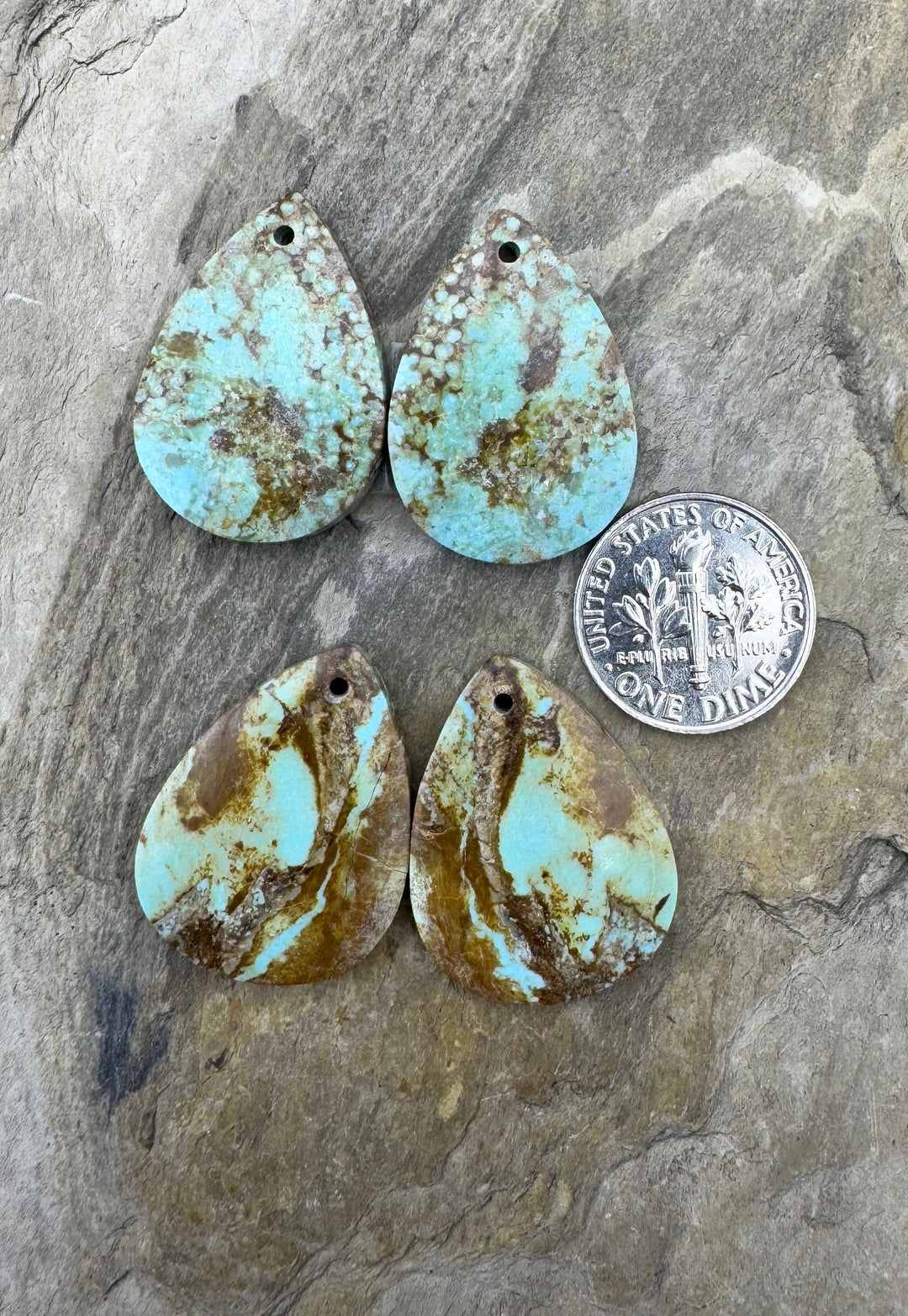 RARE Number 8 Turquoise (Nevada) BIG Matching Earring Slab