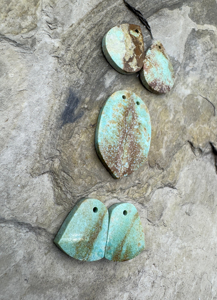 RARE Number 8 Turquoise (Nevada) BIG Matching Earring Slab