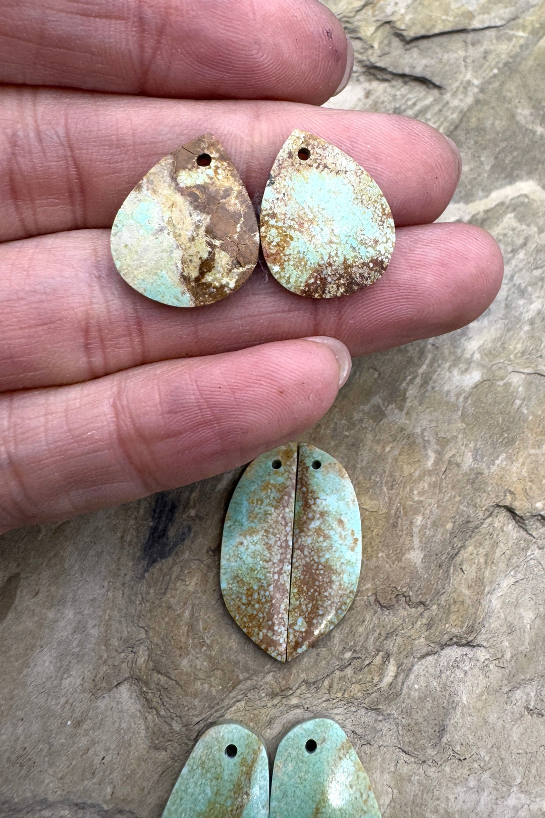 RARE Number 8 Turquoise (Nevada) BIG Matching Earring Slab