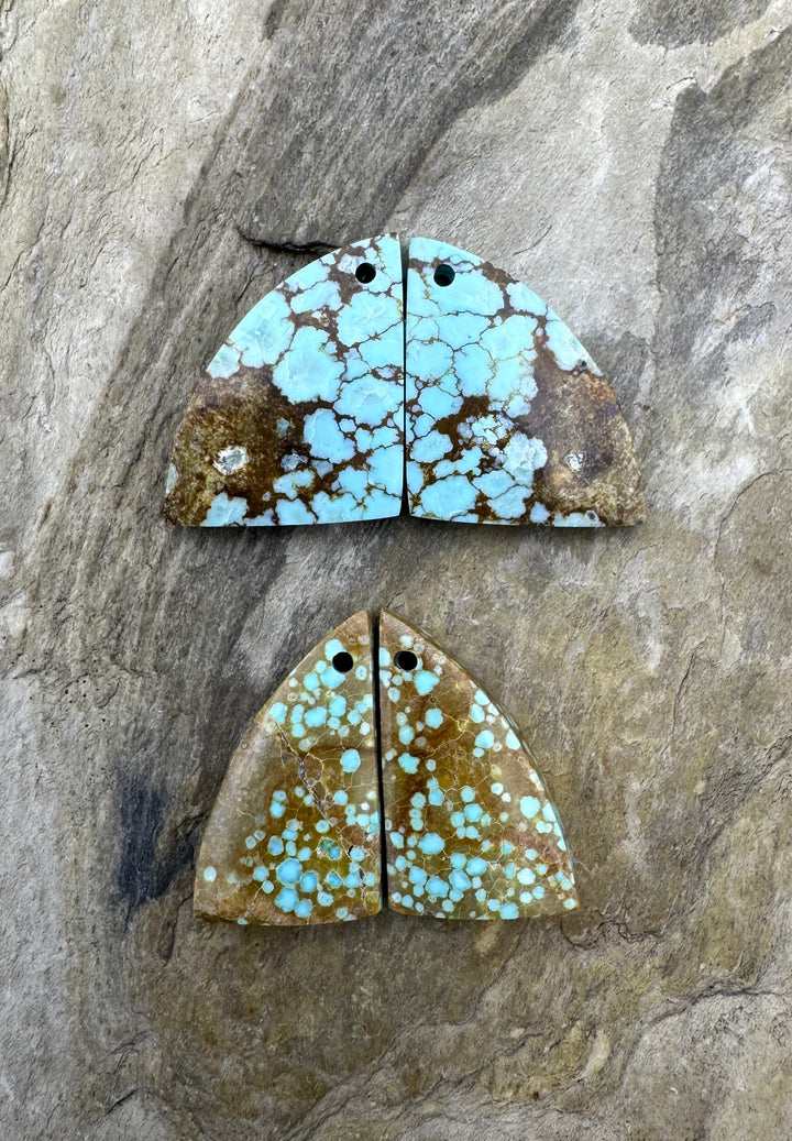 RARE Number 8 Turquoise (Nevada) BIG Matching Earring Slab