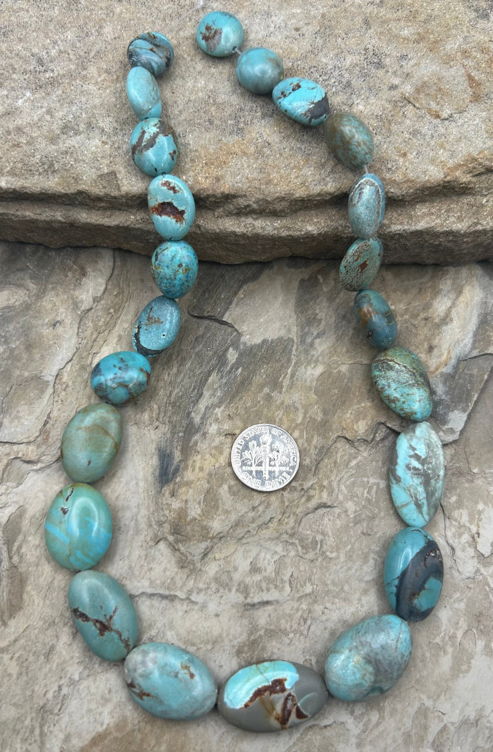 RARE Number 8 Turquoise (Nevada) BIG Rounded Nugget Beads