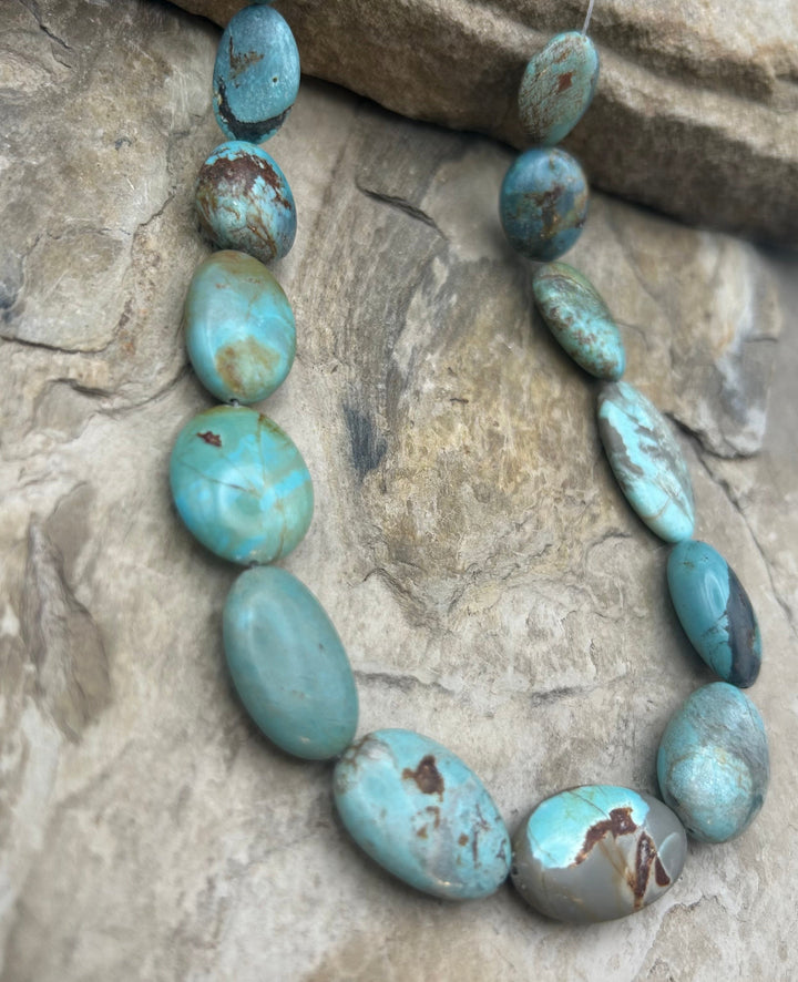 RARE Number 8 Turquoise (Nevada) BIG Rounded Nugget Beads
