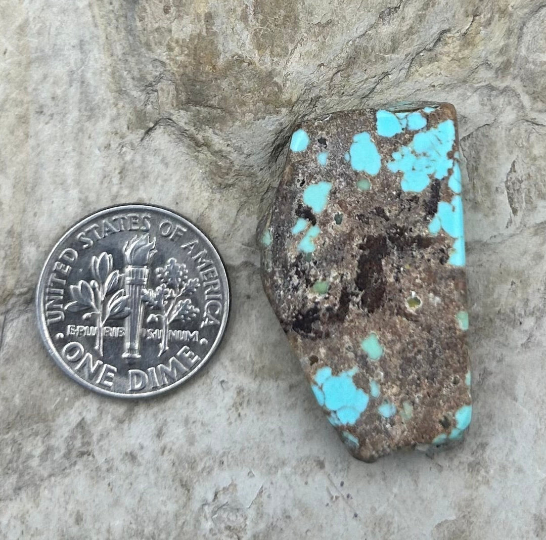RARE Number 8 Turquoise (Nevada) Focal Bead Slab Pendant