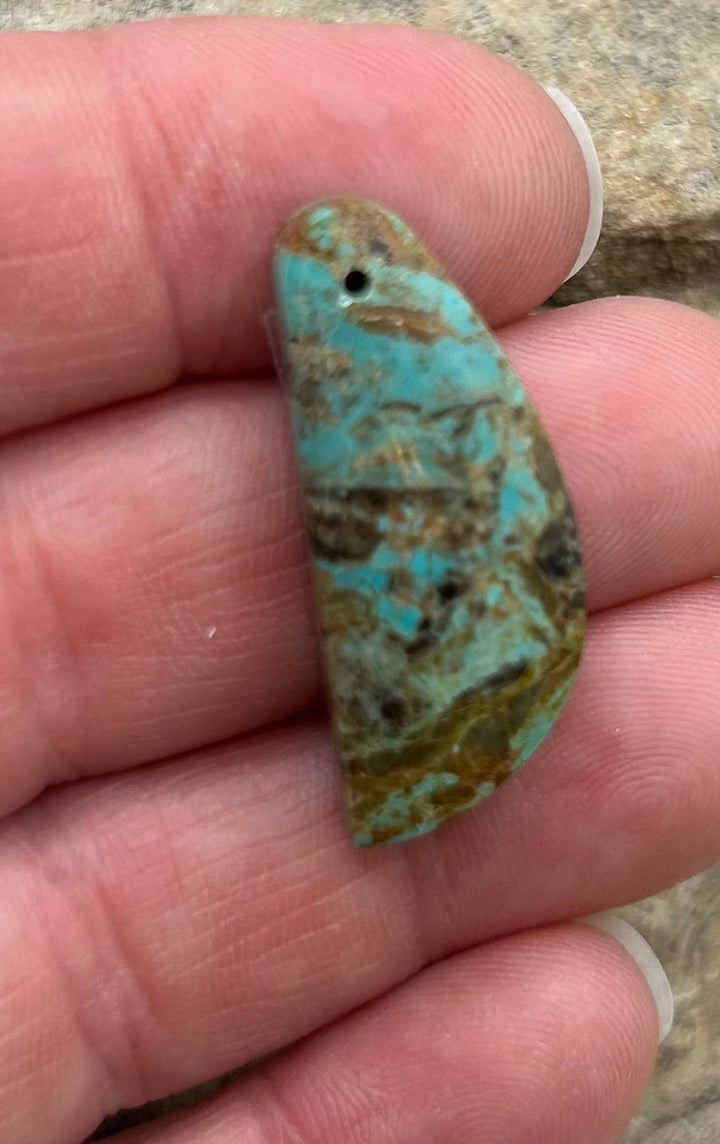 RARE Number 8 Turquoise (Nevada) Focal Pendant Bead 14x32mm