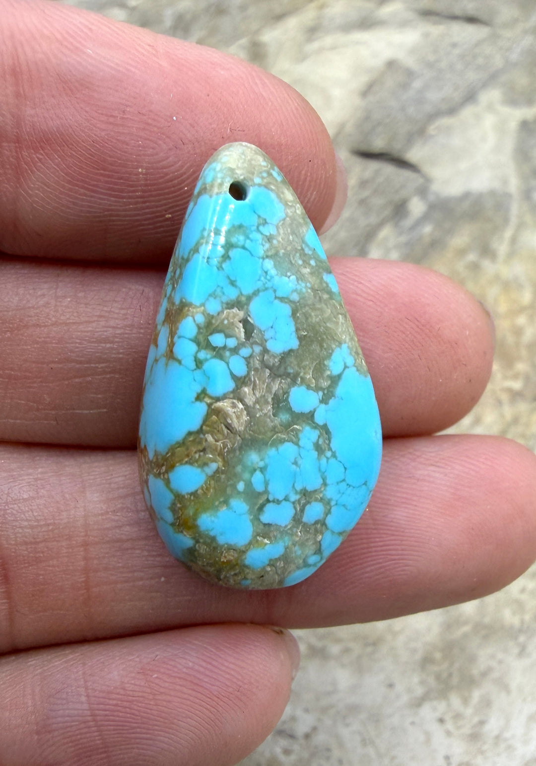RARE Number 8 Turquoise (Nevada) Focal Pendant Bead
