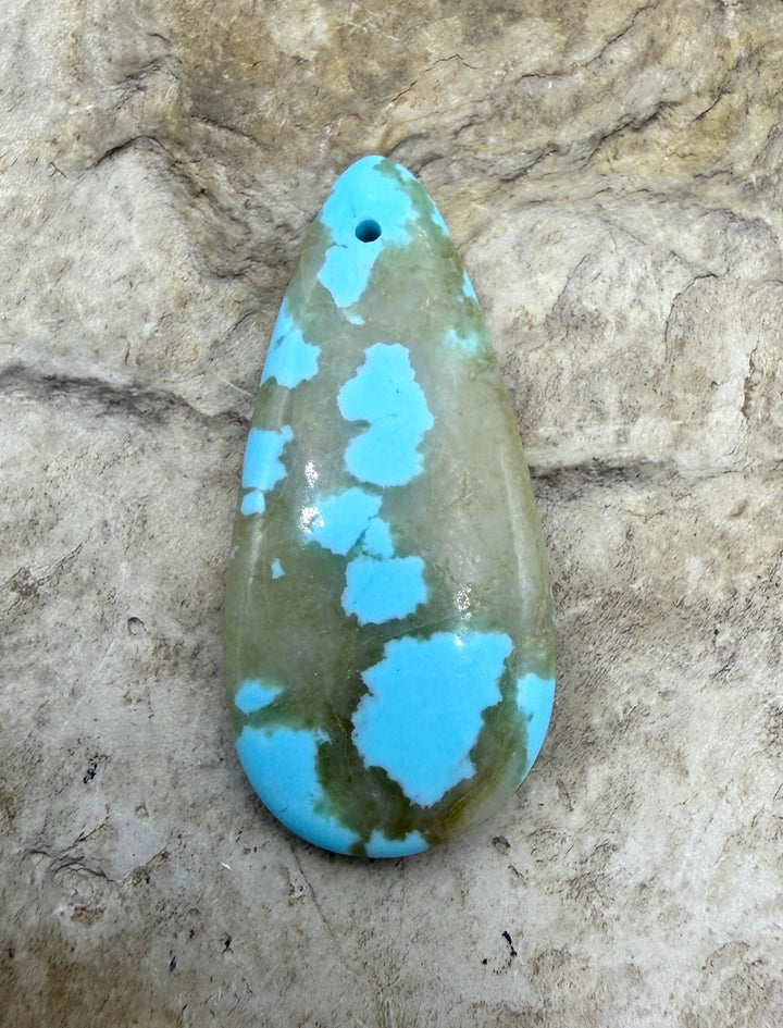 RARE Number 8 Turquoise (Nevada) Focal Pendant Bead 15x33mm