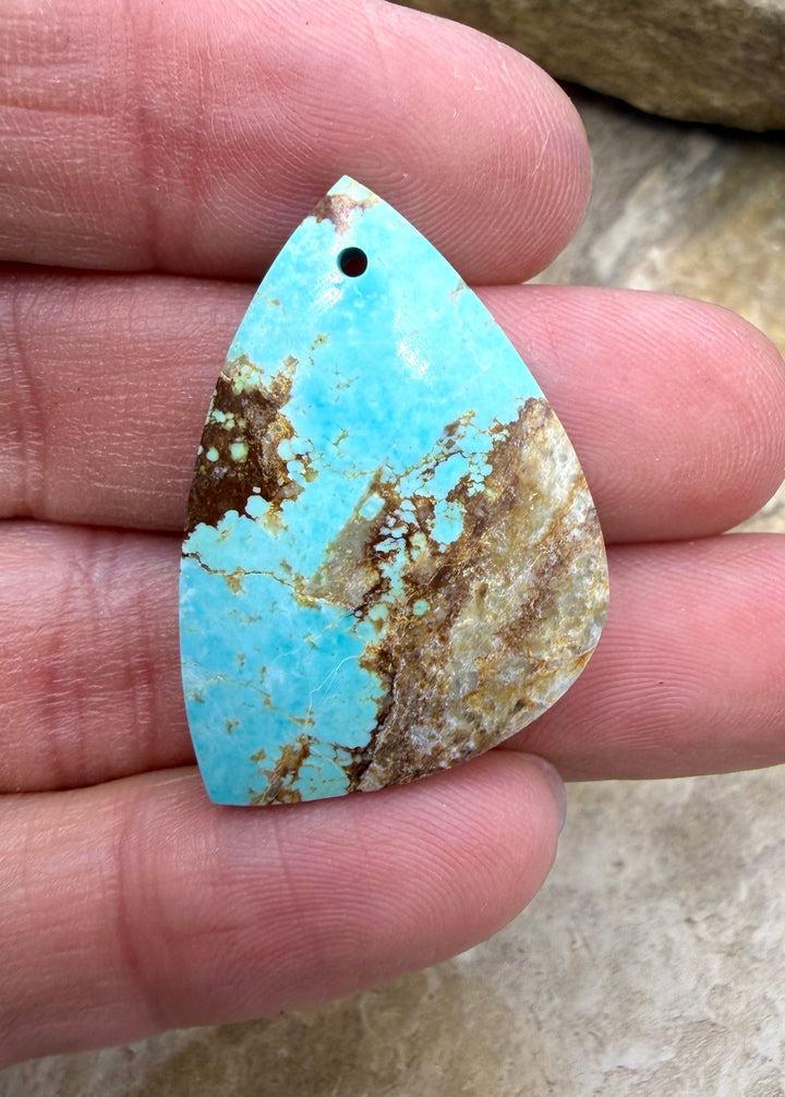 RARE Number 8 Turquoise (Nevada) Focal Pendant Bead 21x31mm