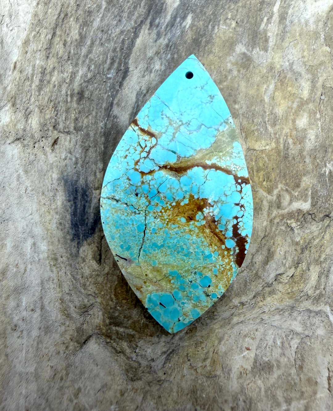 RARE Number 8 Turquoise (Nevada) Focal Pendant Bead 21x38mm