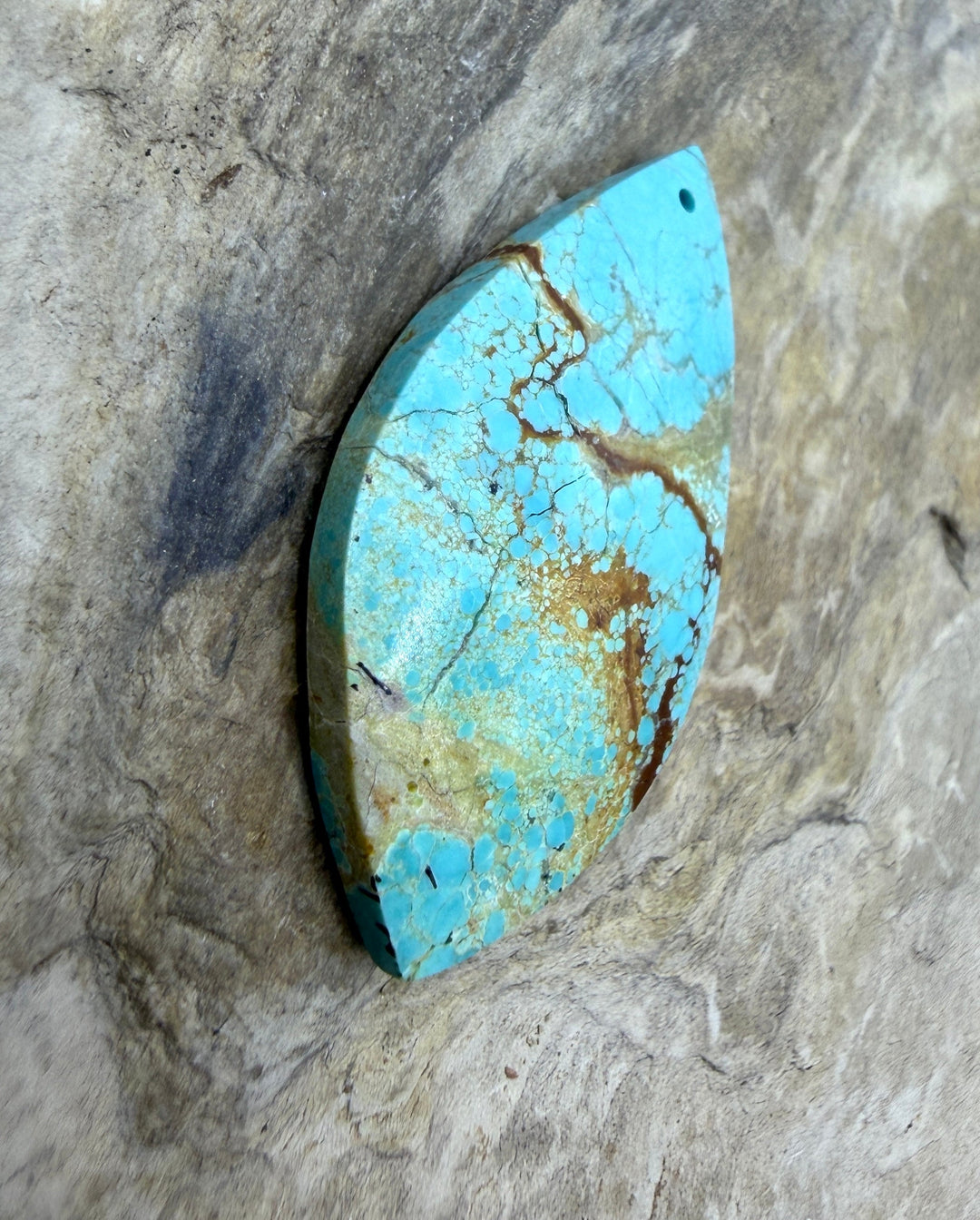 RARE Number 8 Turquoise (Nevada) Focal Pendant Bead 21x38mm