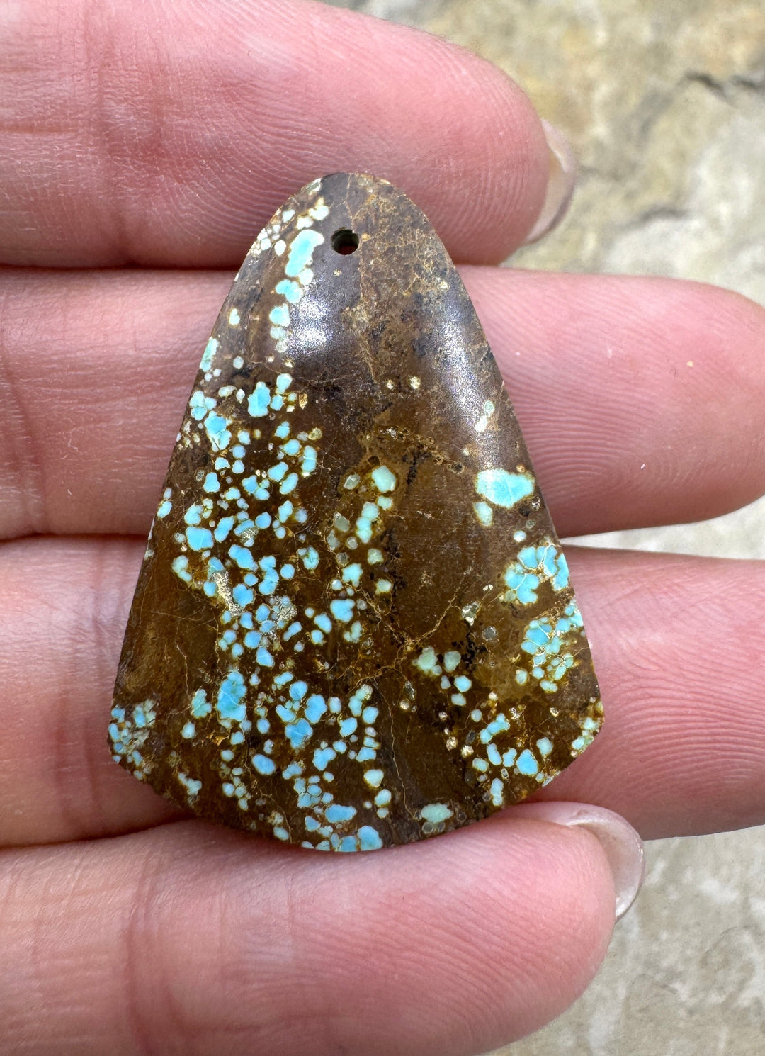 RARE Number 8 Turquoise (Nevada) Focal Pendant Bead 24x32mm