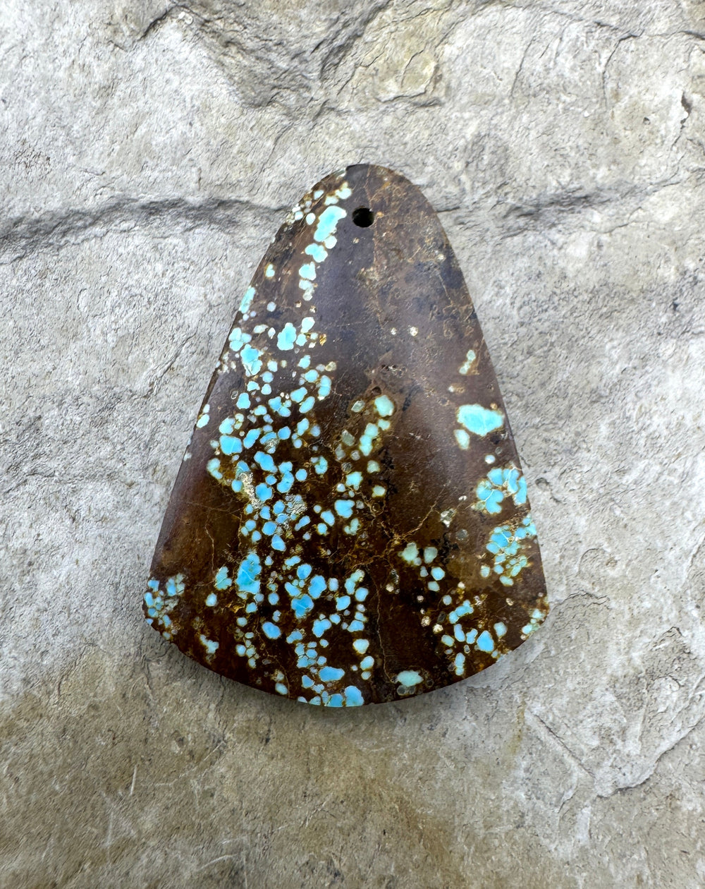 RARE Number 8 Turquoise (Nevada) Focal Pendant Bead 24x32mm