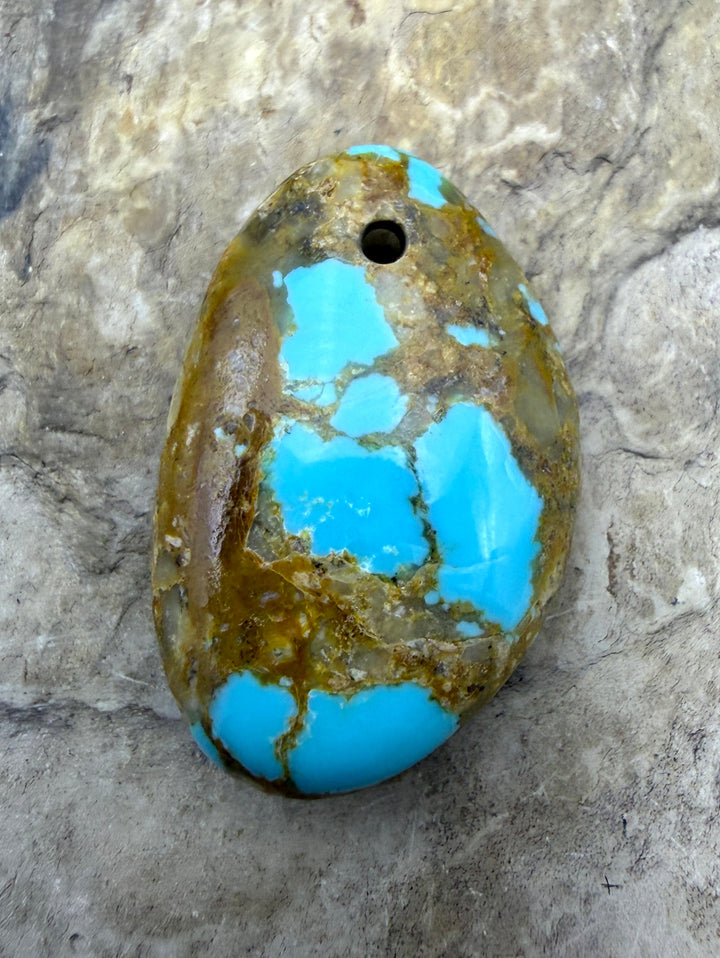 RARE Number 8 Turquoise (Nevada) Focal Pendant Bead (Large