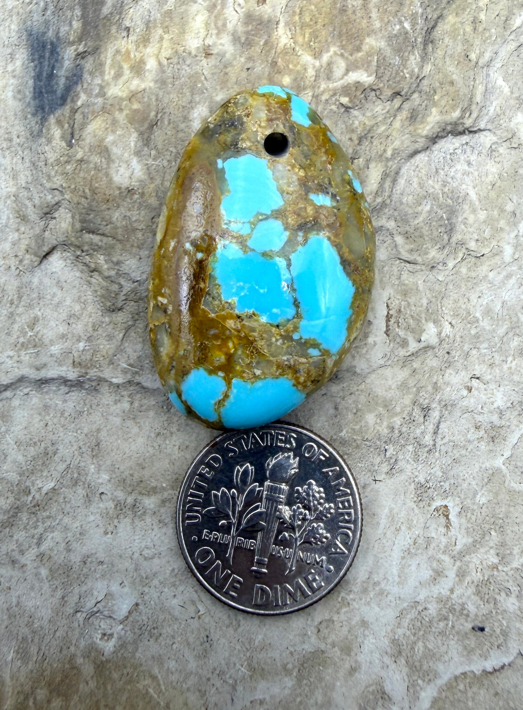 RARE Number 8 Turquoise (Nevada) Focal Pendant Bead (Large