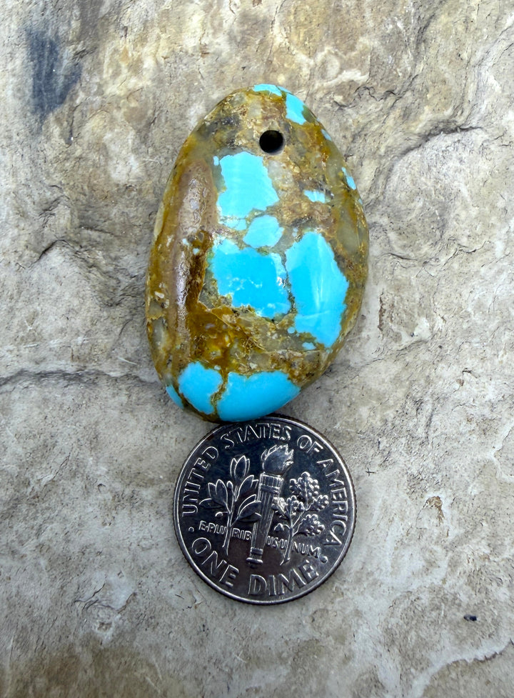 RARE Number 8 Turquoise (Nevada) Focal Pendant Bead (Large