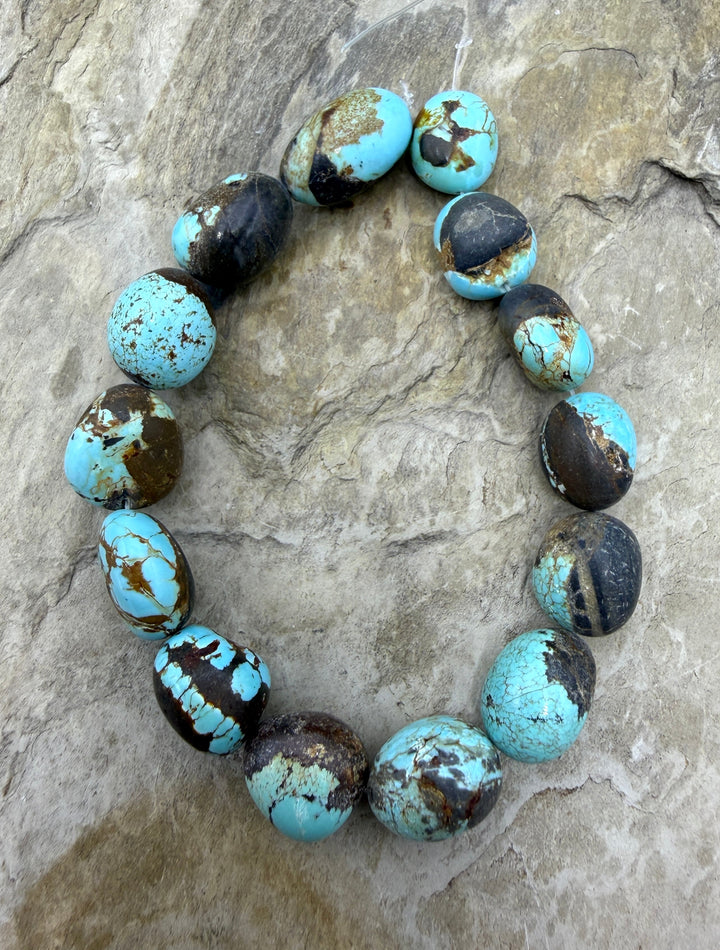 RARE Number 8 Turquoise (Nevada) Graduated (8-12mm) Rounded