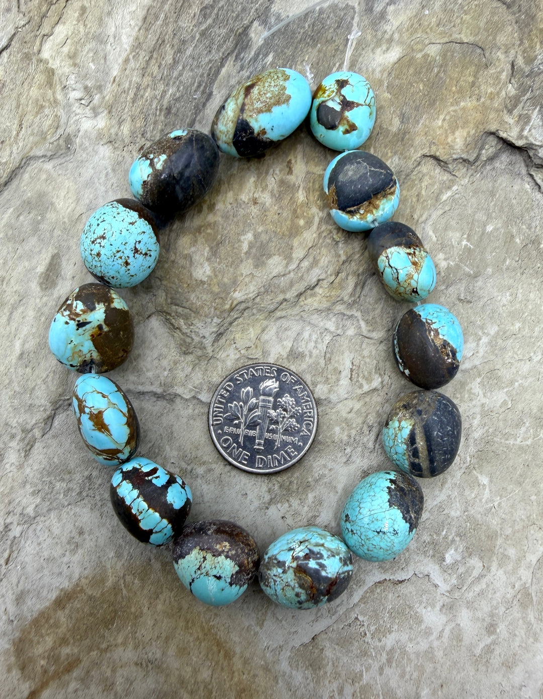 RARE Number 8 Turquoise (Nevada) Graduated (8-12mm) Rounded