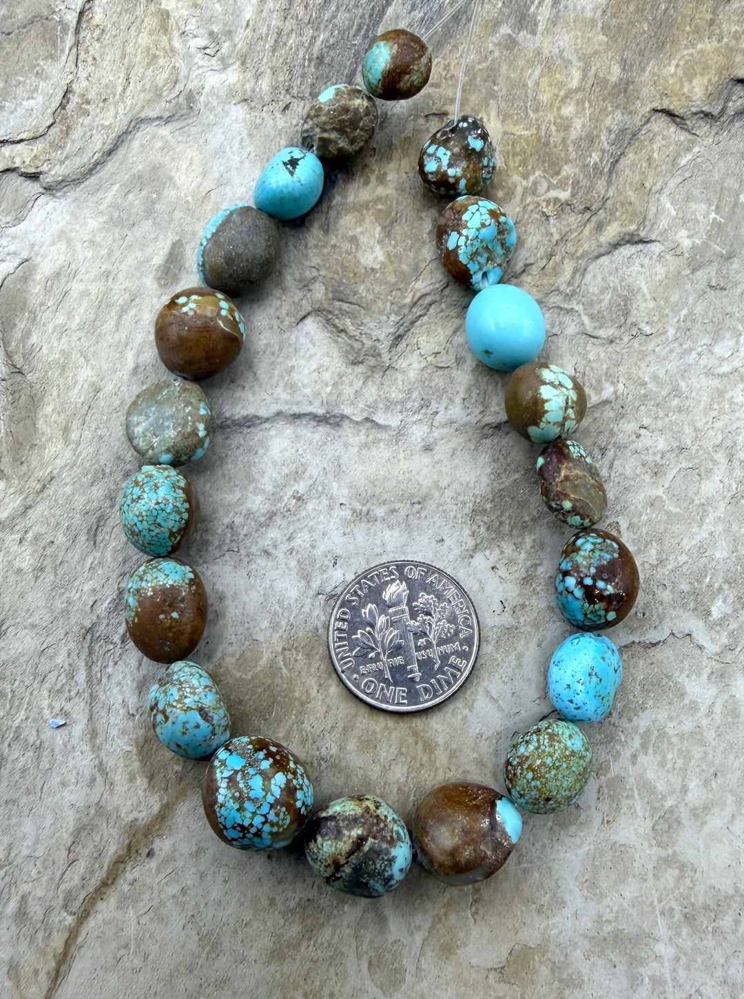 RARE Number 8 Turquoise (Nevada) Graduated (8-12mm) Rounded