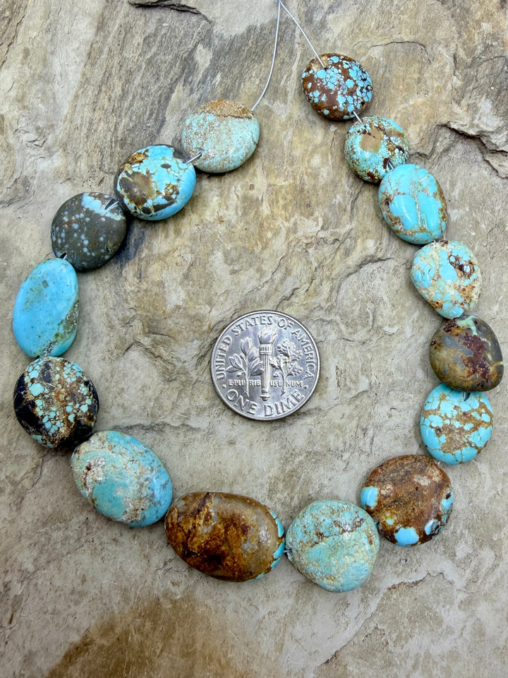 RARE Number 8 Turquoise (Nevada) Graduated Flat Oval Nugget