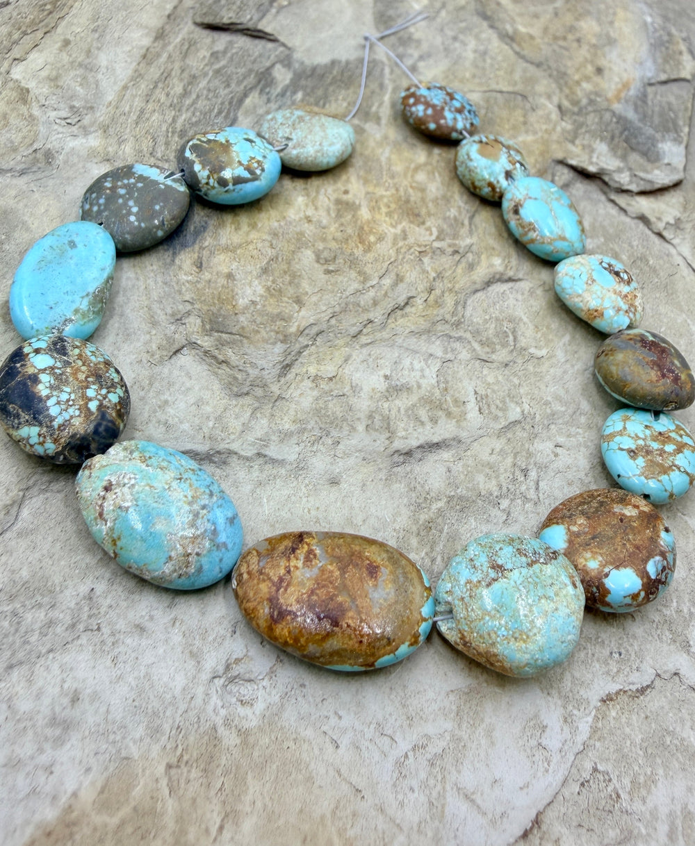 RARE Number 8 Turquoise (Nevada) Graduated Flat Oval Nugget