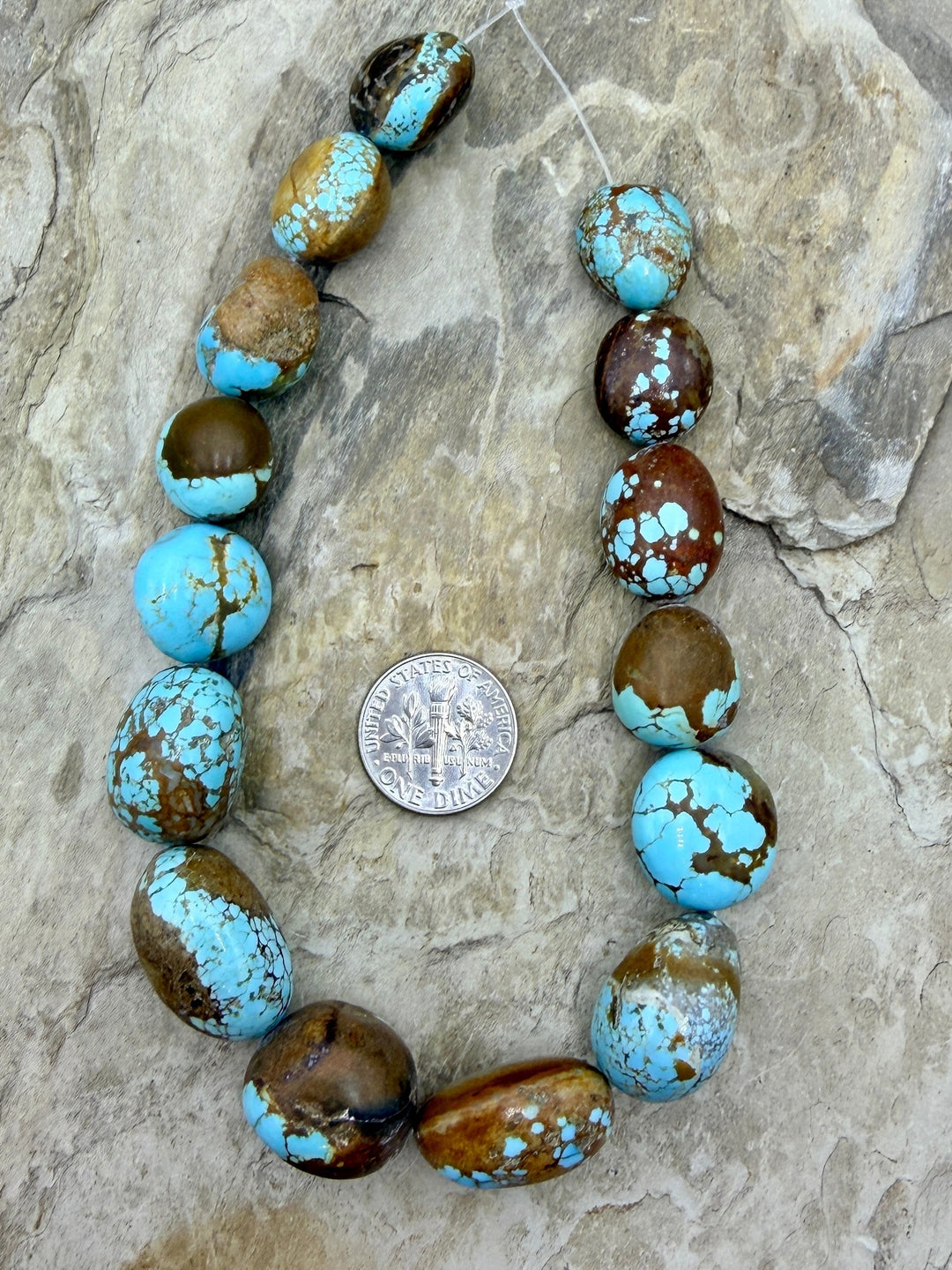 RARE Number 8 Turquoise (Nevada) Graduated Round Nugget