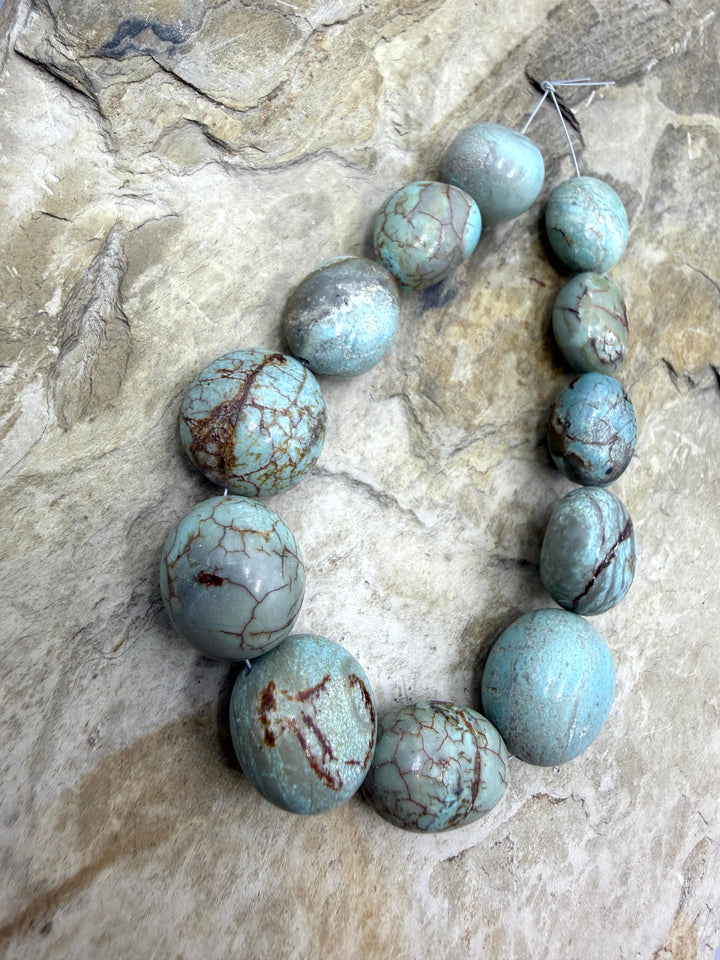 RARE Number 8 Turquoise (Nevada) Graduated Round Nugget