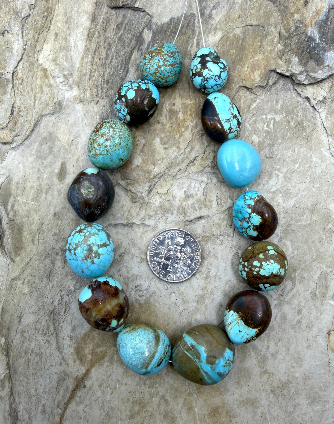RARE Number 8 Turquoise (Nevada) Graduated Round Nugget