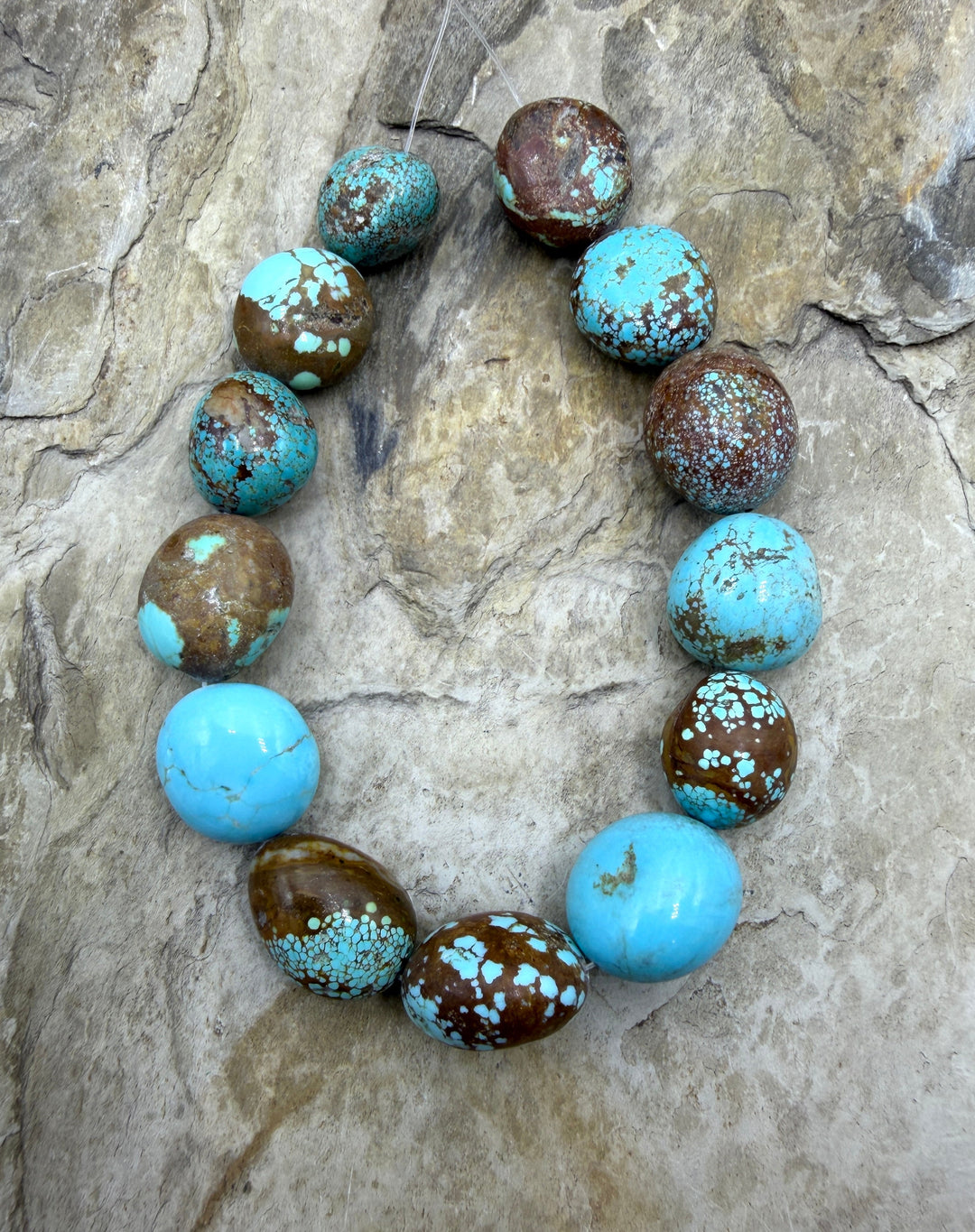 RARE Number 8 Turquoise (Nevada) Graduated Round Nugget