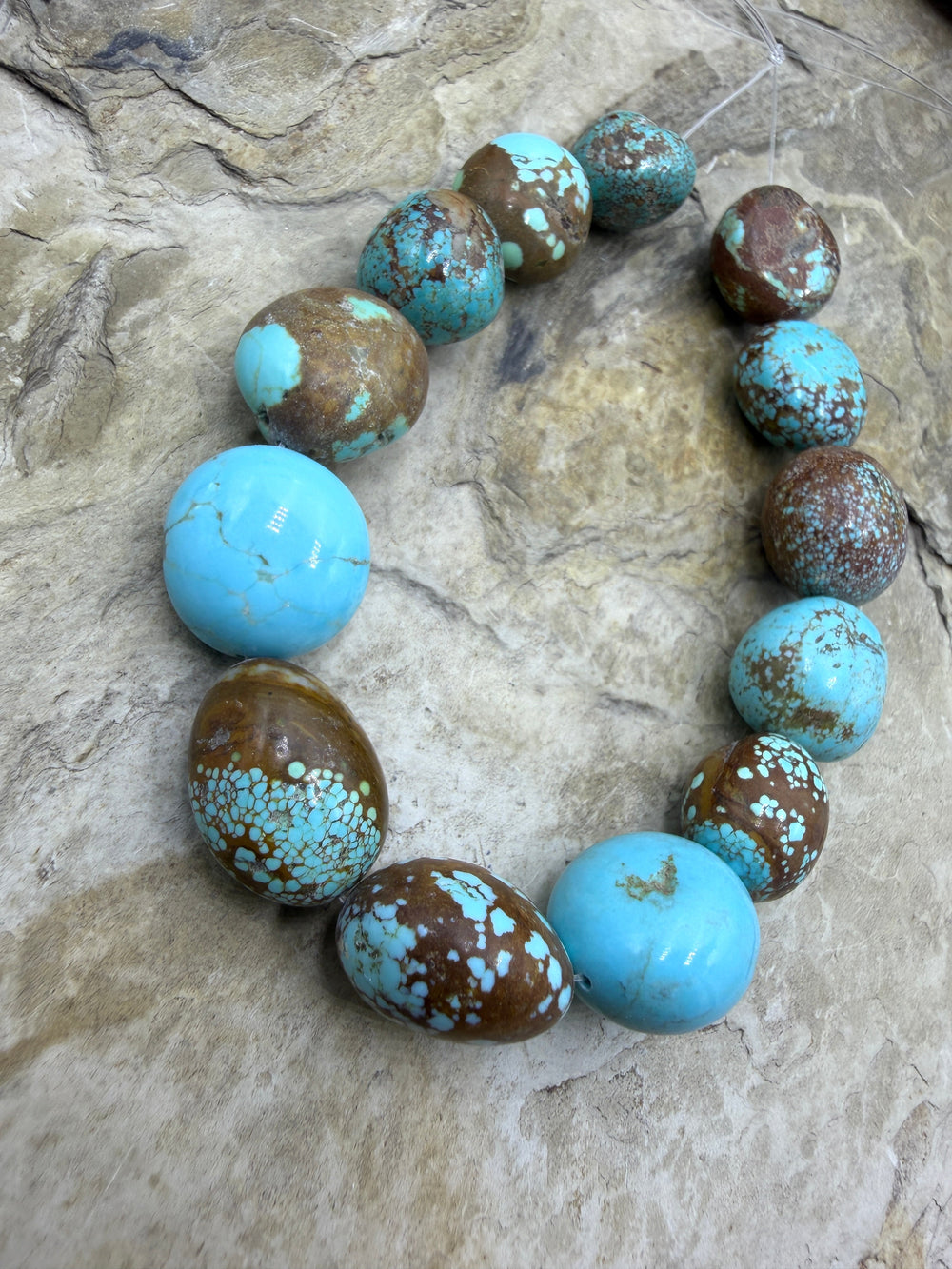 RARE Number 8 Turquoise (Nevada) Graduated Round Nugget