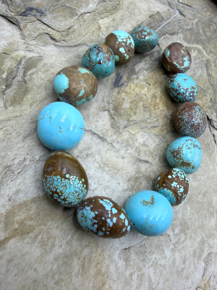 RARE Number 8 Turquoise (Nevada) Graduated Round Nugget