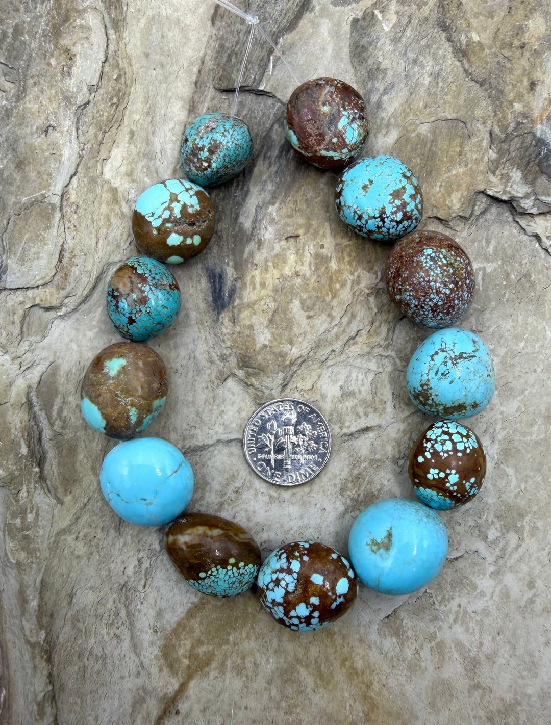 RARE Number 8 Turquoise (Nevada) Graduated Round Nugget