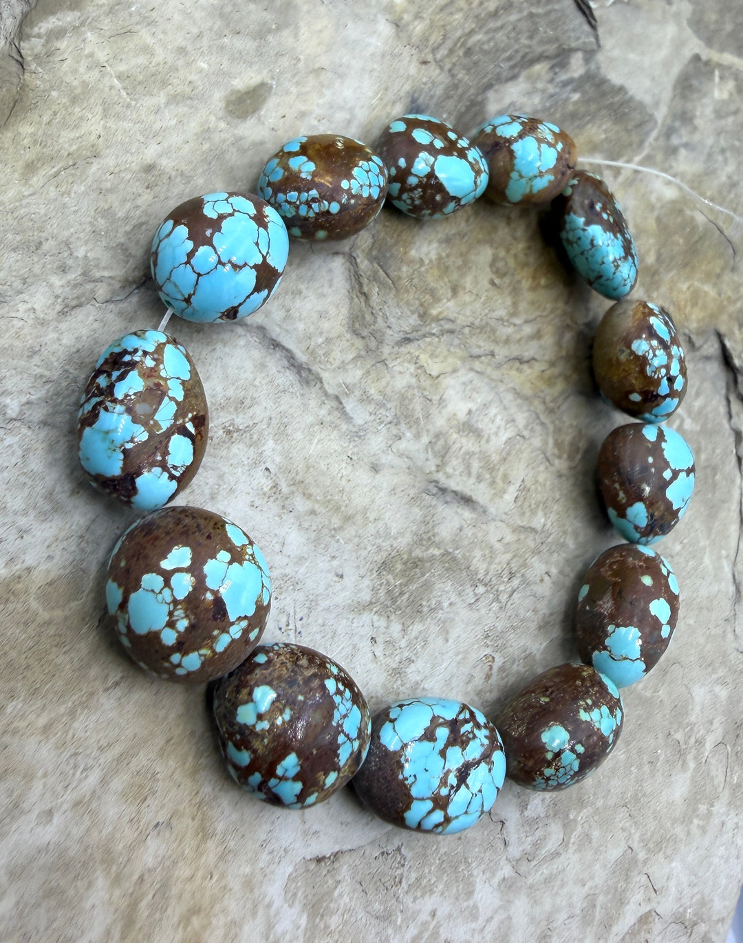 RARE Number 8 Turquoise (Nevada) Graduated Round Nugget