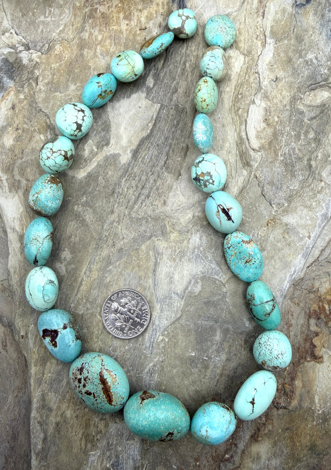 RARE Number 8 Turquoise (Nevada) Graduated Rounded Nugget