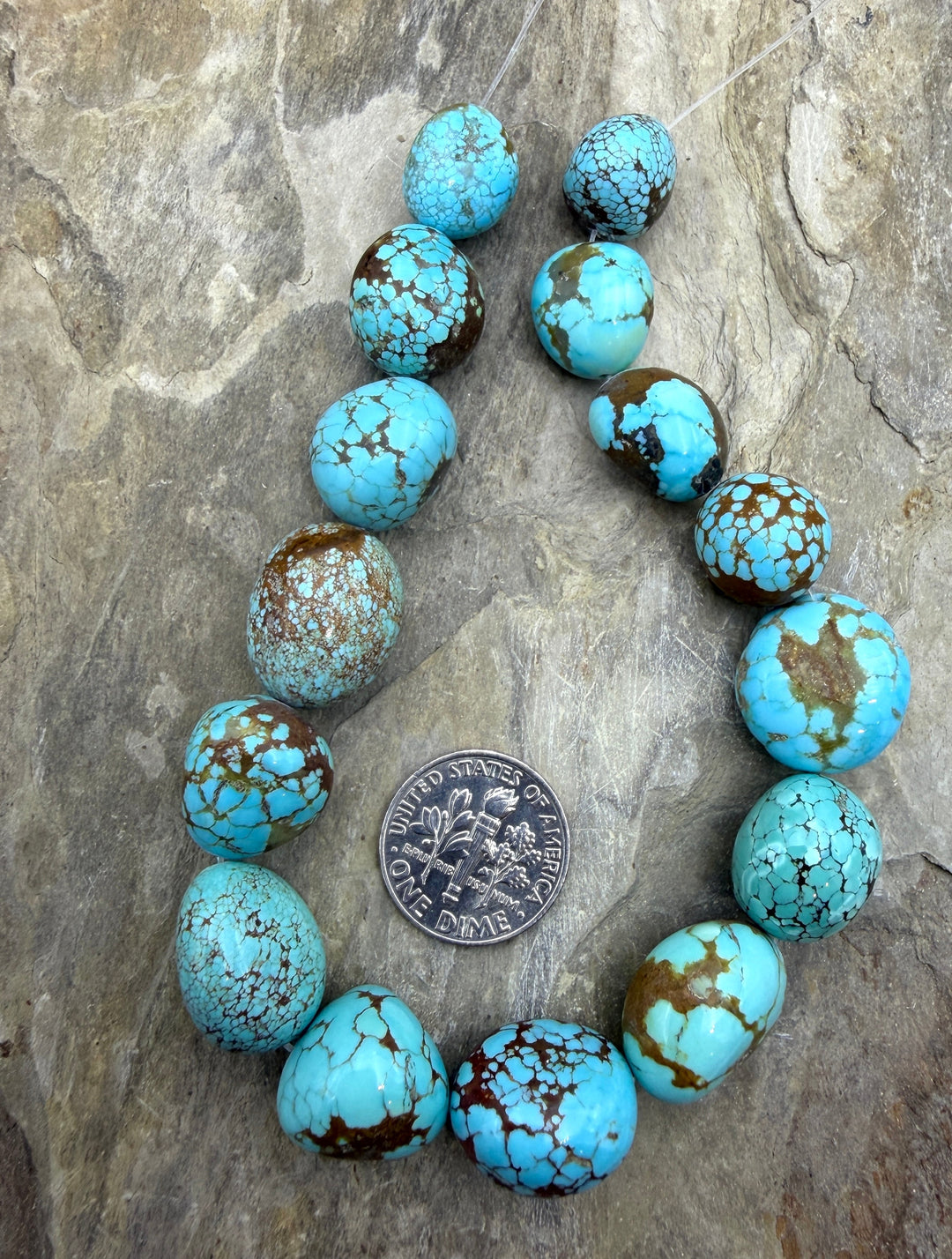 RARE Number 8 Turquoise (Nevada) Graduated Rounded Nugget