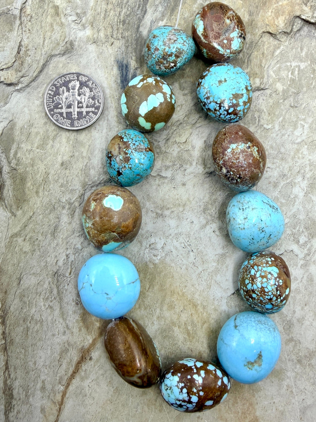 RARE Number 8 Turquoise (Nevada) Graduated Rounded Nugget