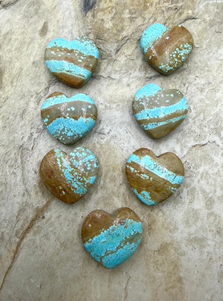 RARE Number 8 Turquoise (Nevada) Heart Shaped Focal Bead