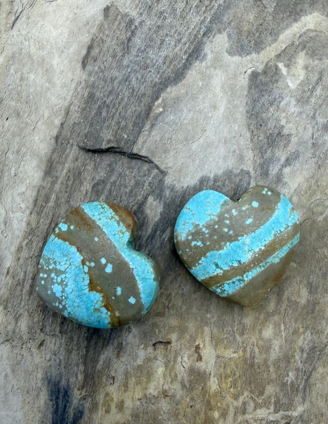 RARE Number 8 Turquoise (Nevada) Heart Shaped Focal Bead