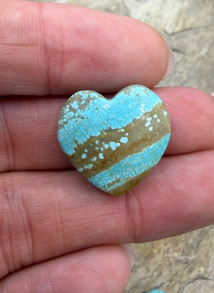 RARE Number 8 Turquoise (Nevada) Heart Shaped Focal Bead