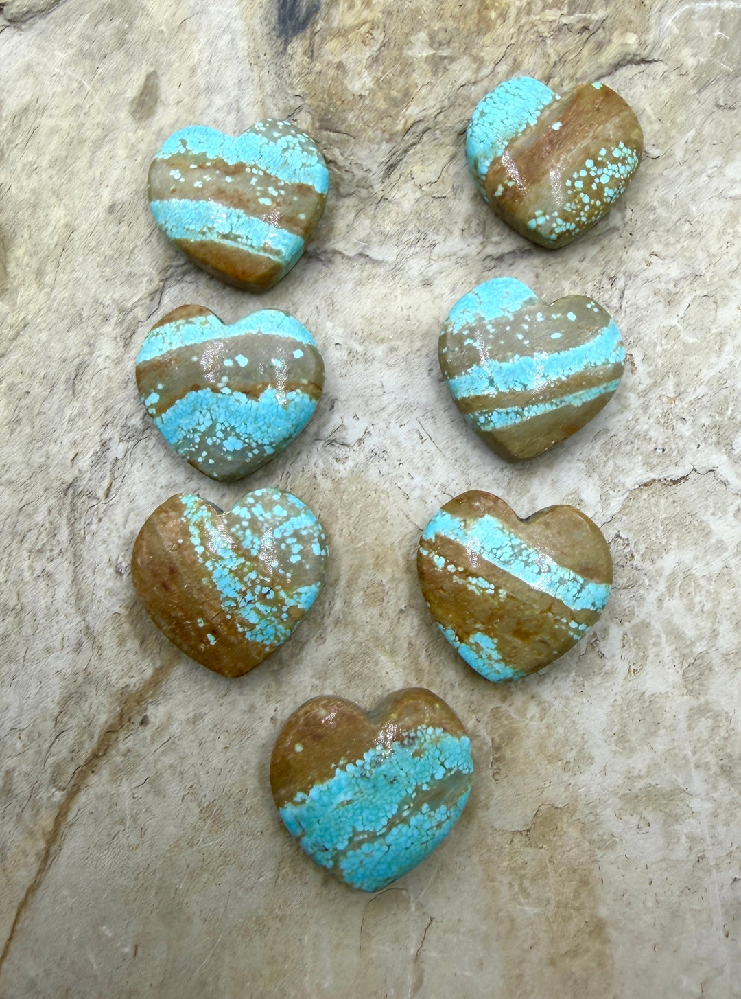 RARE Number 8 Turquoise (Nevada) Heart Shaped Focal Bead