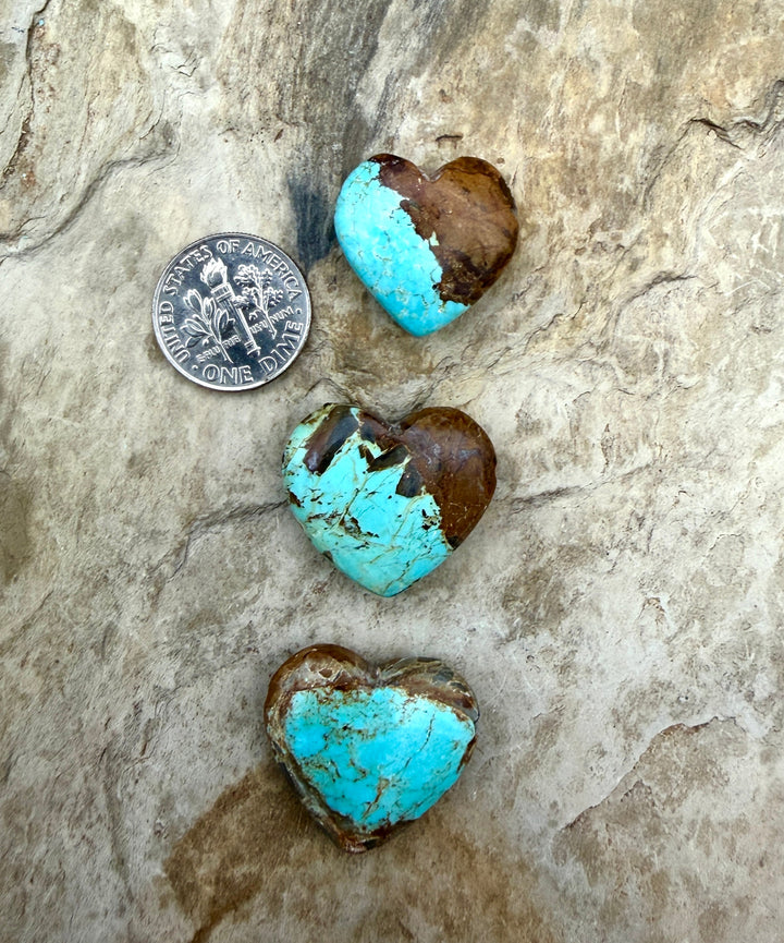 RARE Number 8 Turquoise (Nevada) Heart Shaped Focal Pendant